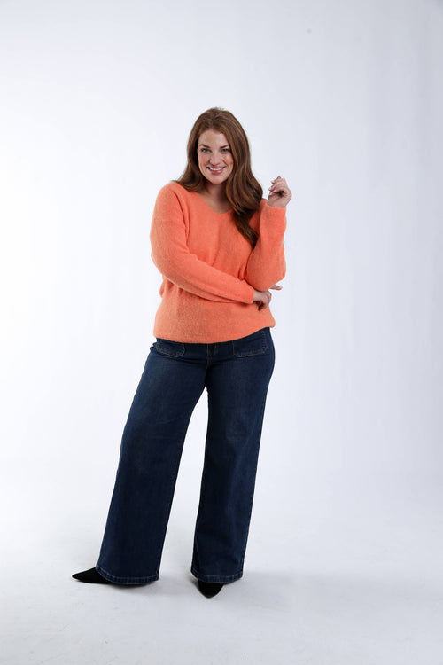 Effen trui met alpaca-Paprika-6