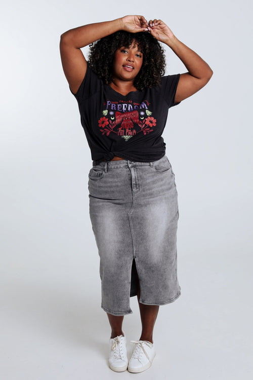 Los T-shirt met opschrift 