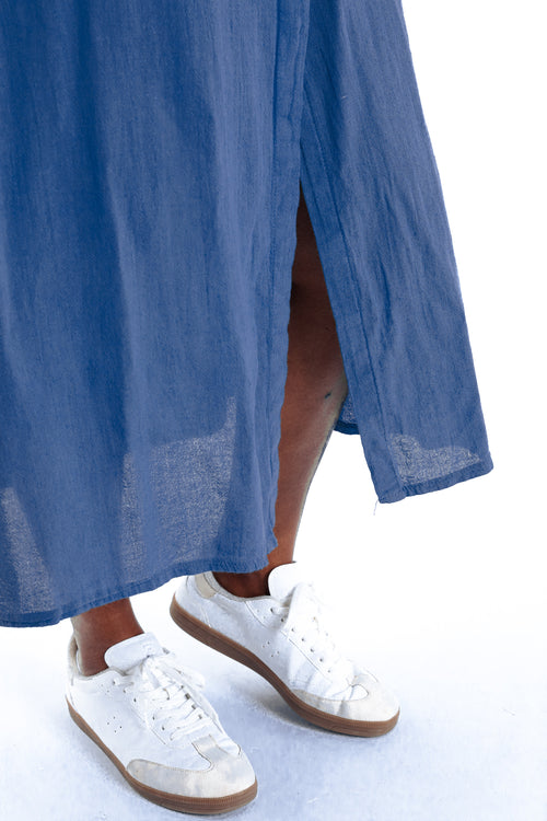 Robe en gaze de coton unie-Paprika-6