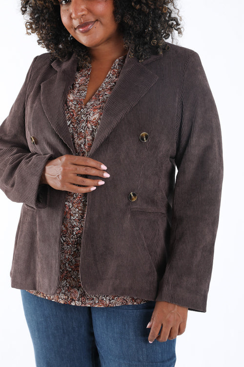 Blazer en velours-Paprika-4