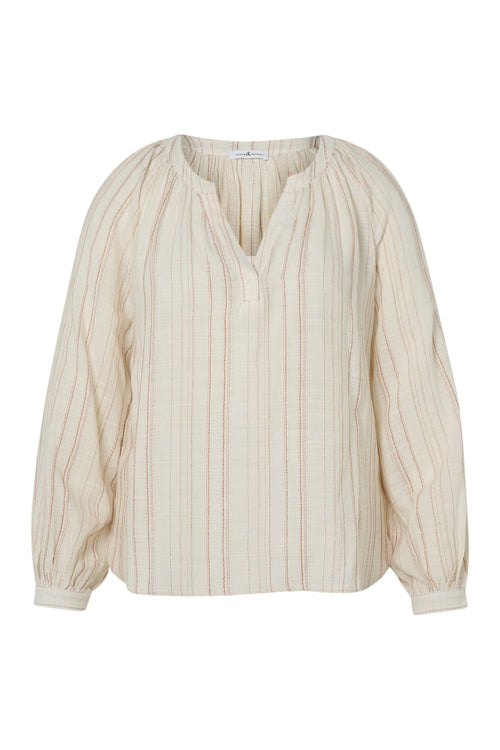 Blouse rayée avec lurex-Paprika-10