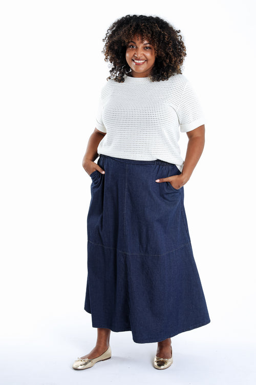 T-shirt van mesh met lurex-Paprika-7