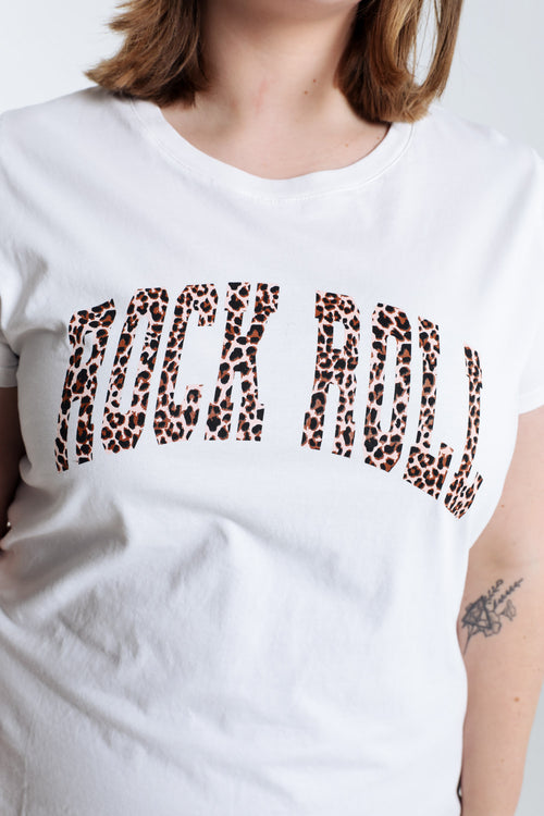 T-shirt van katoen Rock Roll-Paprika-5
