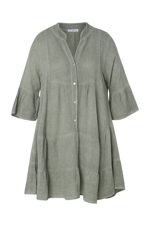 Robe tunique en gaze de coton unie-Paprika-10