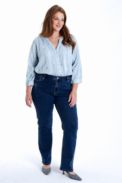 Rechte Mia jeans met borduursels-Paprika-9