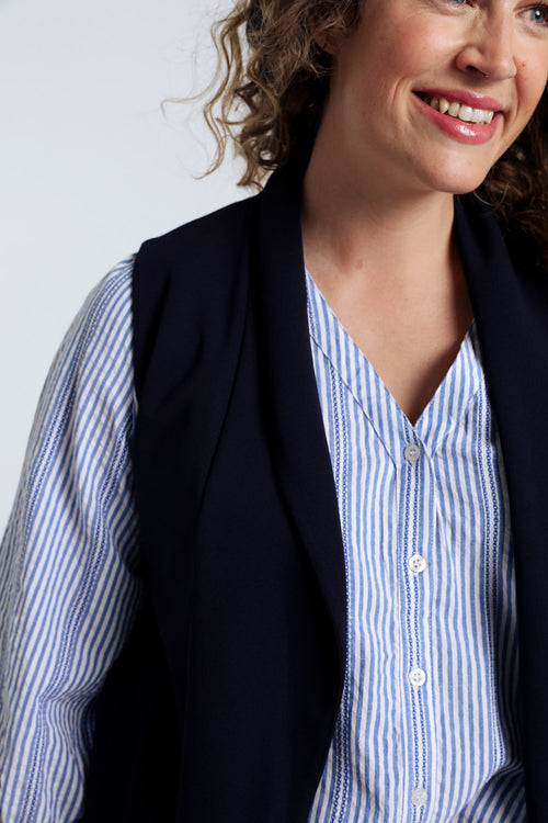 Effen blazer gilet-Paprika-5