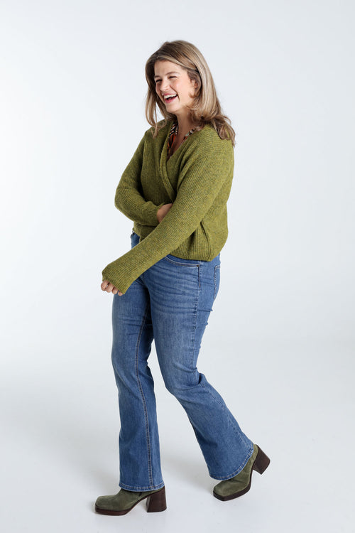 Kort, effen vestje voor jurk in wol-Paprika-8