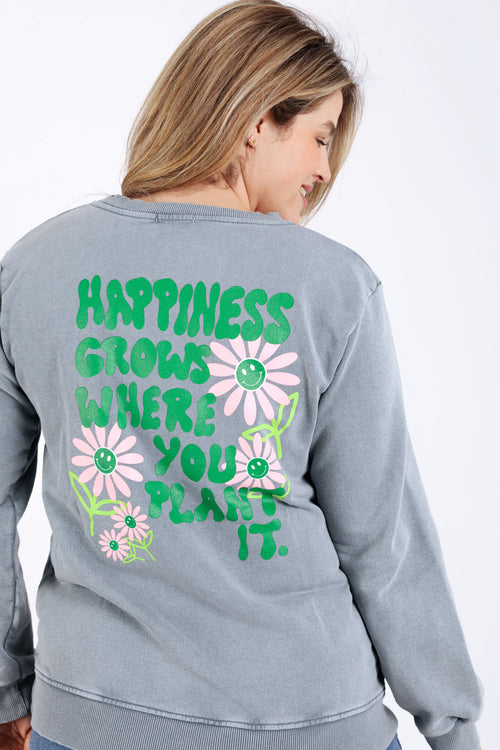 Katoenen sweater met bloemenprint-Paprika-4