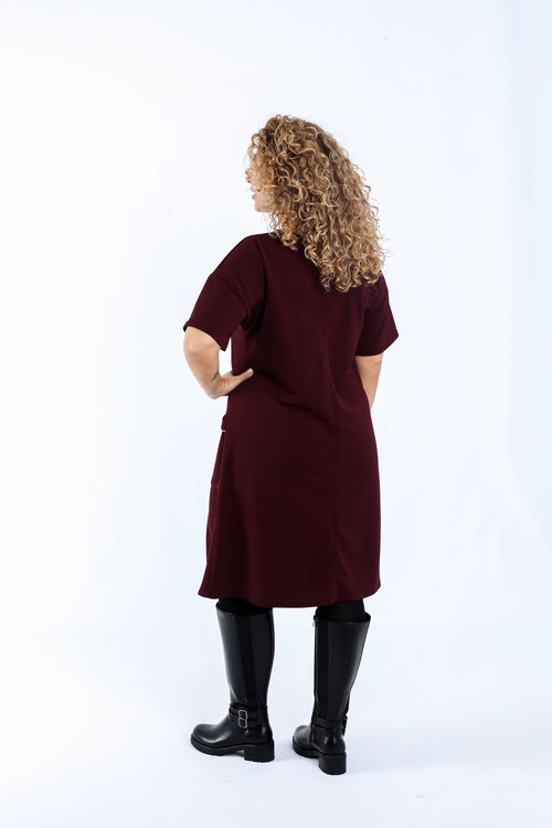 Effen korte jurk-Paprika-2