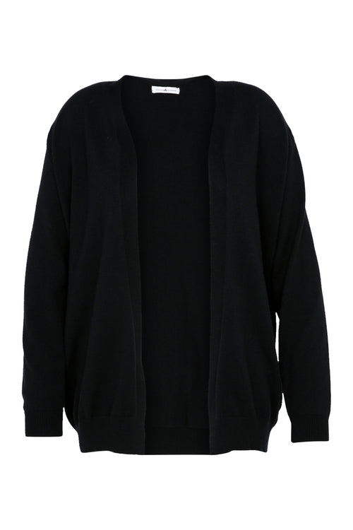 Lange, effen basic cardigan-Paprika-10