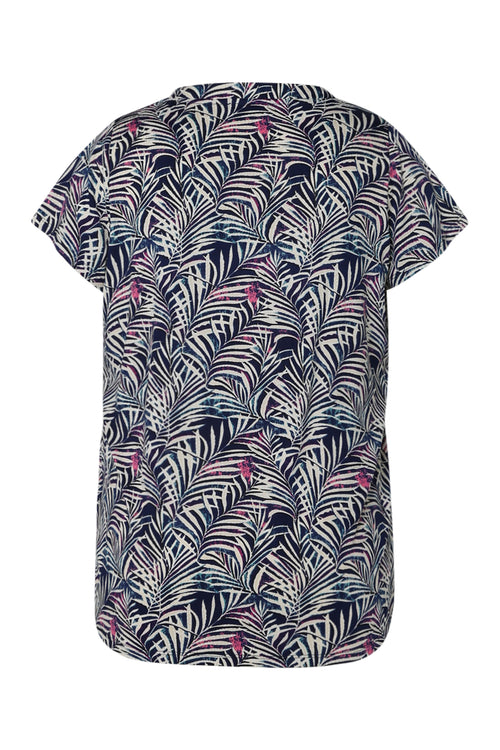 T-shirt en maille froide imprimé feuillage-Paprika-11