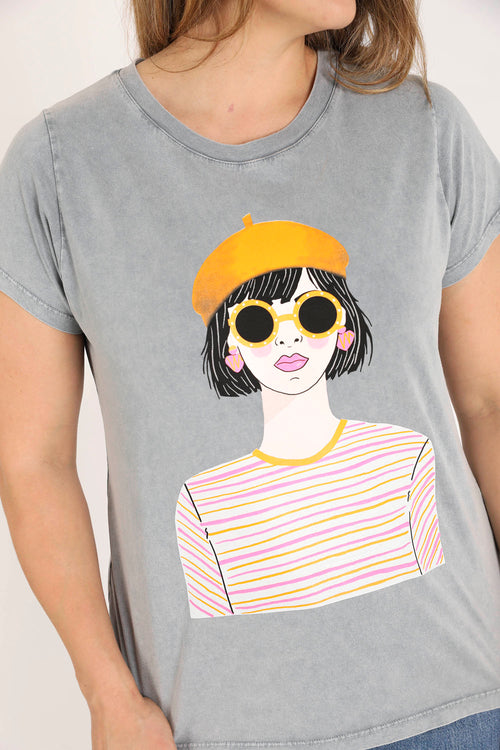 Dames T-shirt van katoen met print-Paprika-4