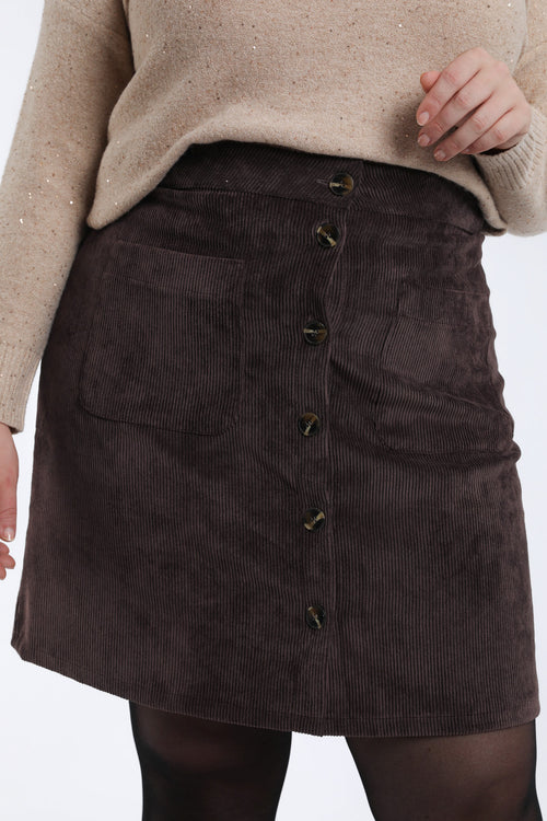 Korte rok van fluweel-Paprika-4