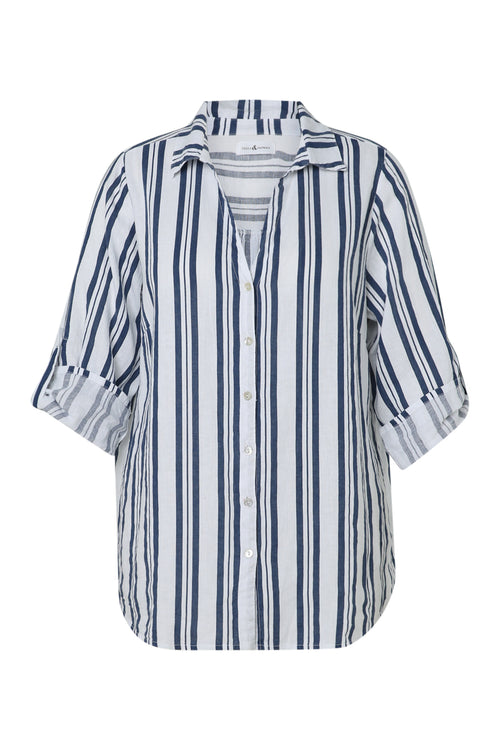 Linnen shirt met strepen-Paprika-10