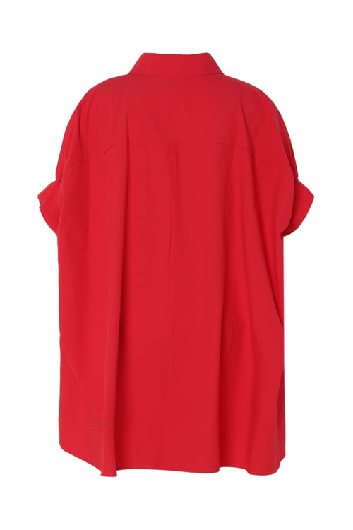 Oversized katoenen blouse met borduursels-Paprika-11