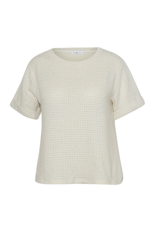 T-shirt van mesh met lurex-Paprika-10
