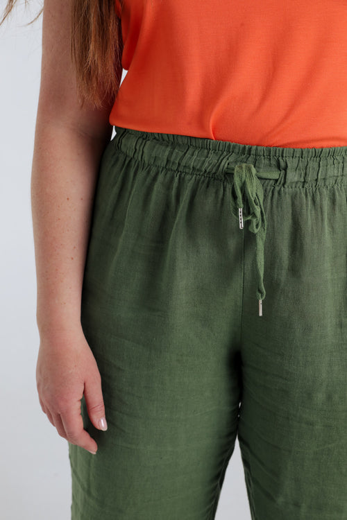 Pantalon en lin uni-Paprika-5