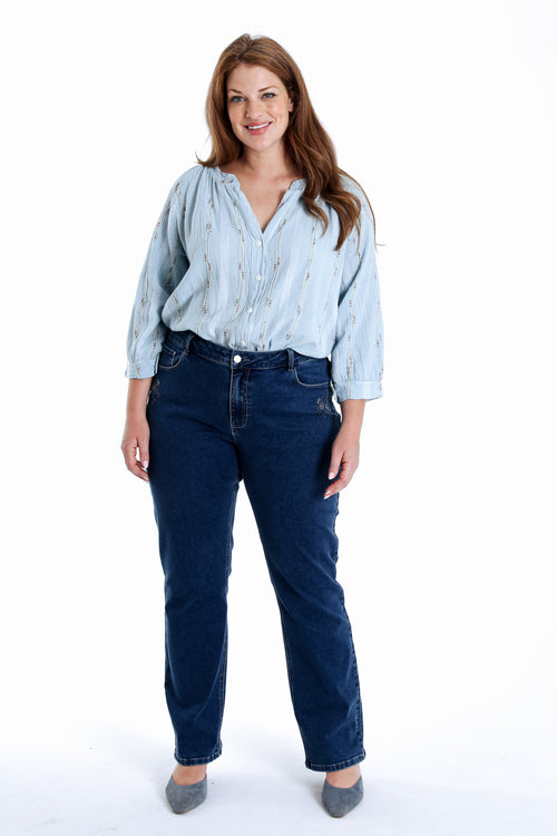 Rechte Mia jeans met borduursels-Paprika-7