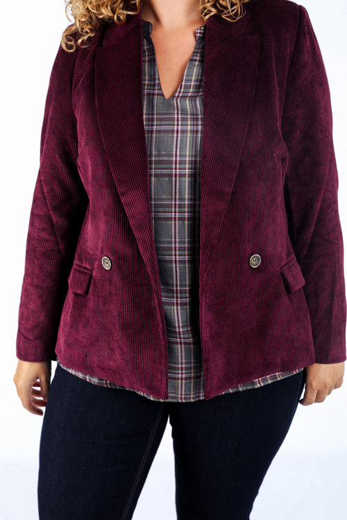 Effen corduroy blazer-Paprika-6