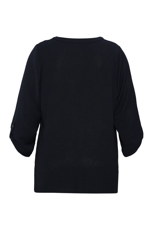 Effen blouse met sierdetails-Paprika-1