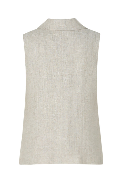 Gilet en viscose et lin avec lurex-Paprika-11