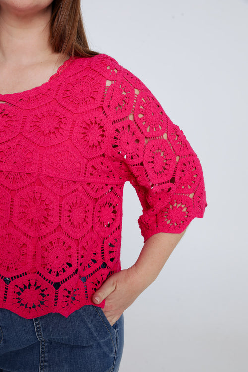 Pull en crochet uni-Paprika-5