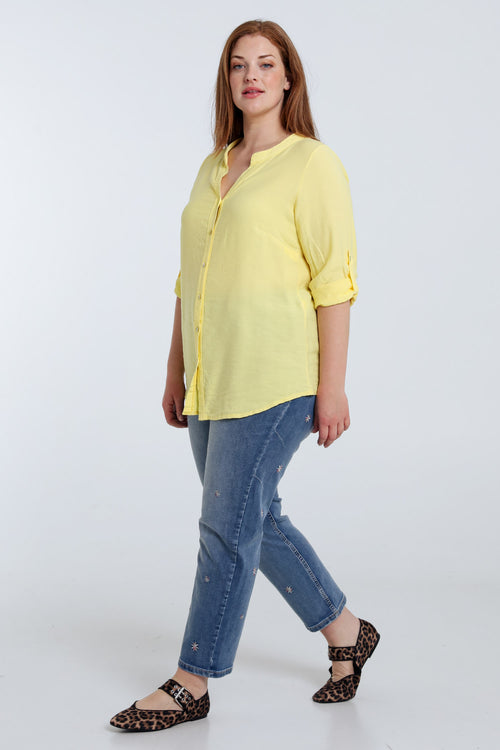 Blouse en viscose uni-Paprika-8