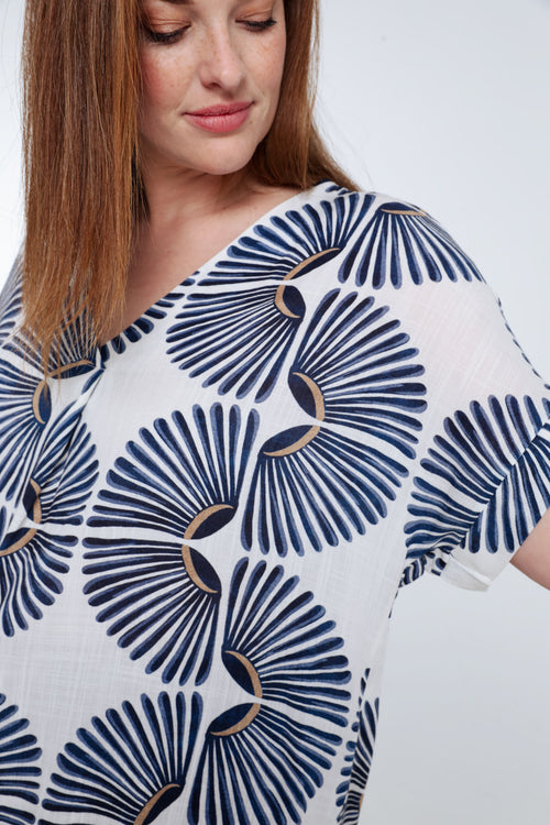 Tweeded bicolore viscose blouse-Paprika-6