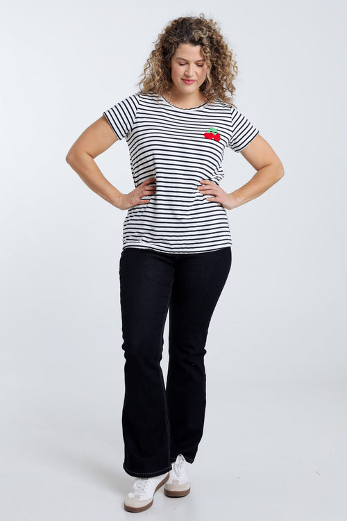 Matrozen-T-shirt met kersdetail-Paprika-9