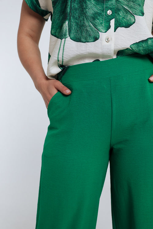 Pantalon fluide uni avec poches-Paprika-5