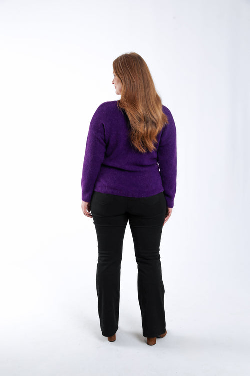 Trui met effen alpaca-Paprika-1