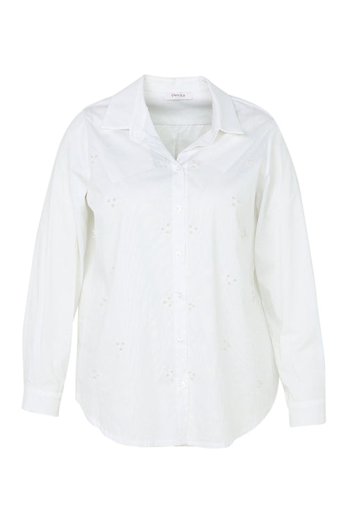 Chemise en coton avec perles-Paprika-10