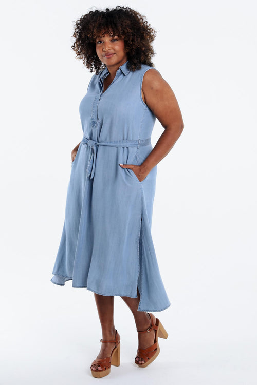 Robe en tencel unie-Paprika-8