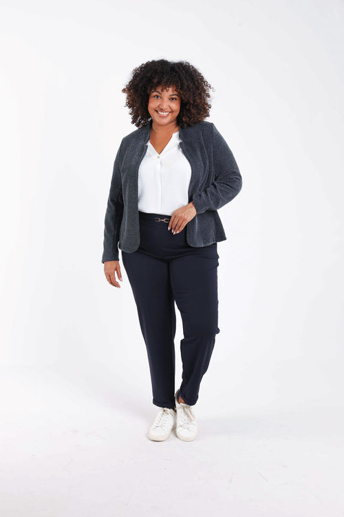 Bicolore jacquard jasje met lurex-Paprika-7