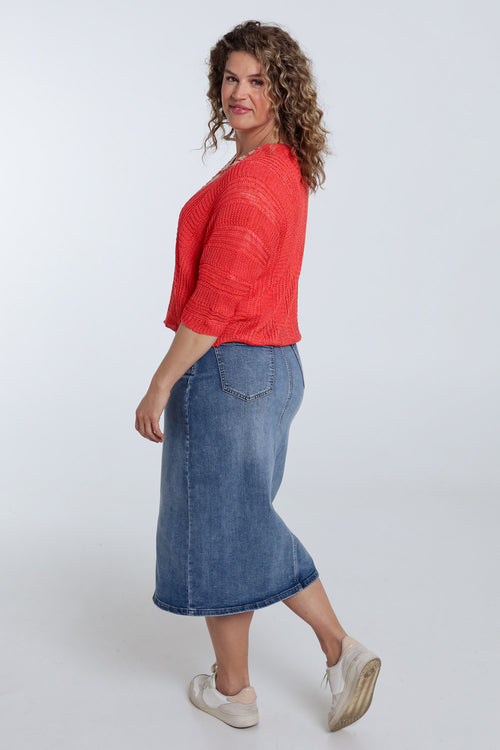 Gilet ajouré uni-Paprika-2
