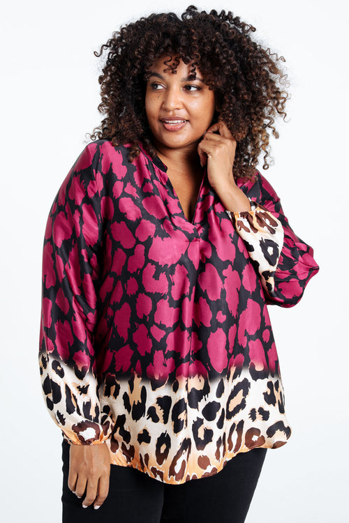 Blouse en viscose imprimé peu de bête-Paprika-1