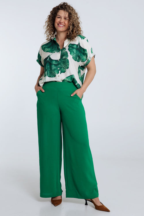 Pantalon fluide uni avec poches-Paprika-7