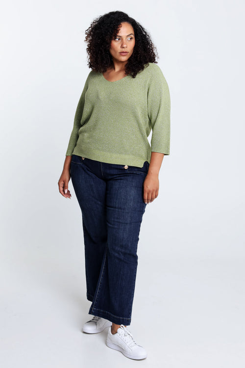 Pull  uni avec lurex-Paprika-6