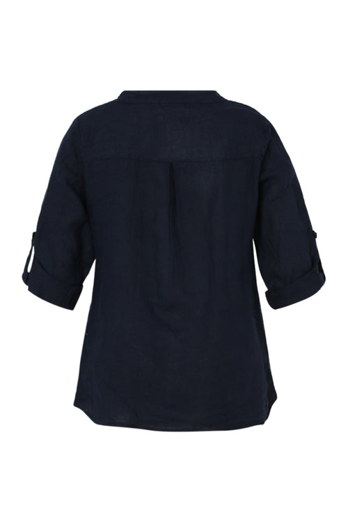 Effen linnen blouse-Paprika-11