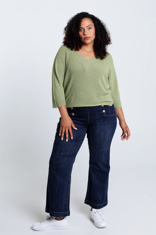 Pull  uni avec lurex-Paprika-8