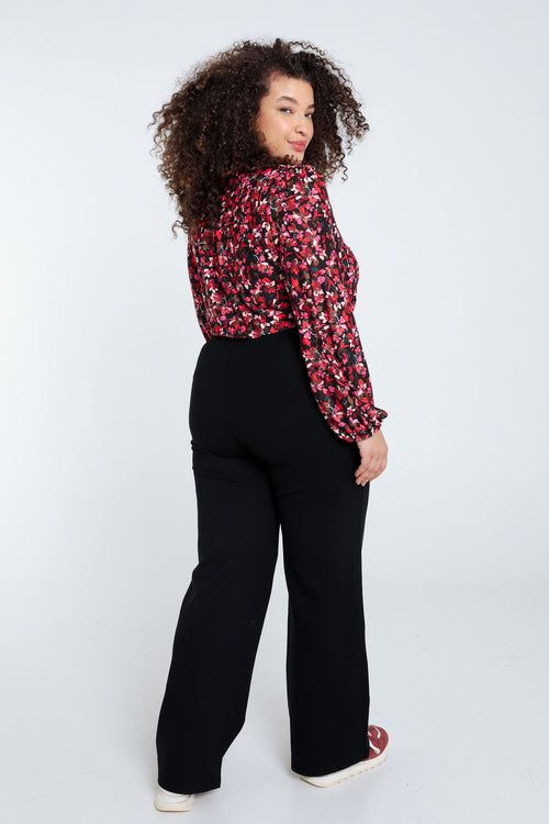Pantalon large uni-Paprika-2