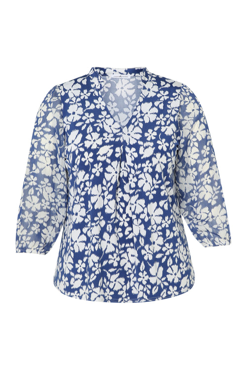 T-shirt met bloemenprint-Paprika-10