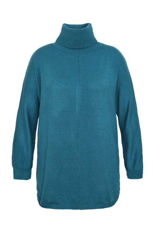 Pull tunique col roulé uni-Paprika-8