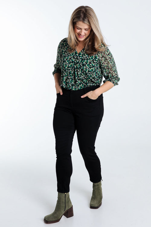 Pantalon Louise 7/8 en coton-Paprika-7