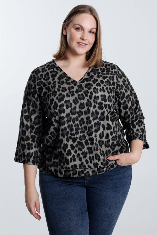 Blouse Imprimé léopard-Paprika-1