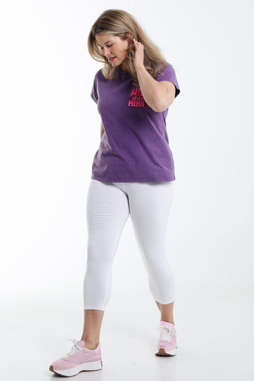 3/4 legging van biologisch katoen-Paprika-8