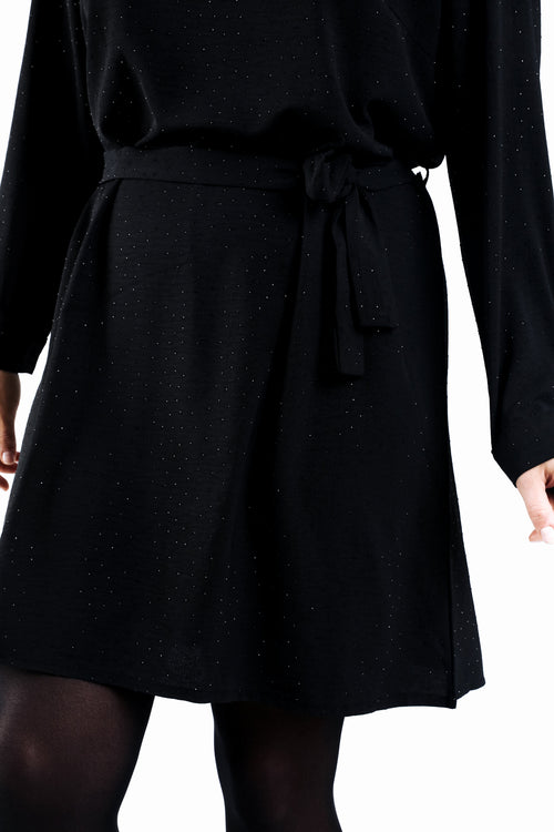 Effen jurk met ton-sur-ton strass-steentjes-Paprika-5