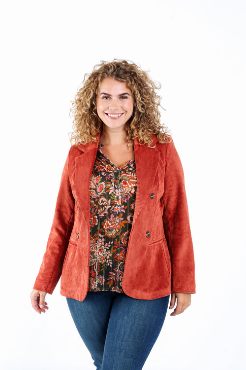 Blazer en velours-Paprika-1