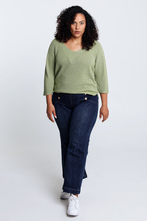 Pull  uni avec lurex-Paprika-9