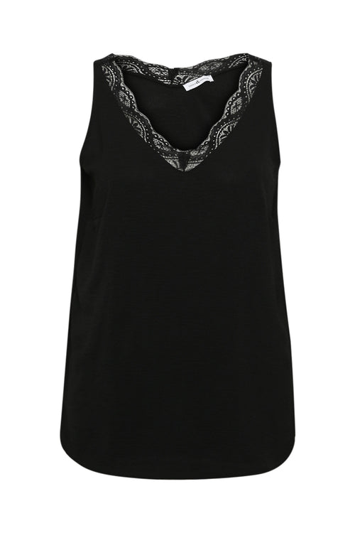 Effen top met kant-Paprika-1